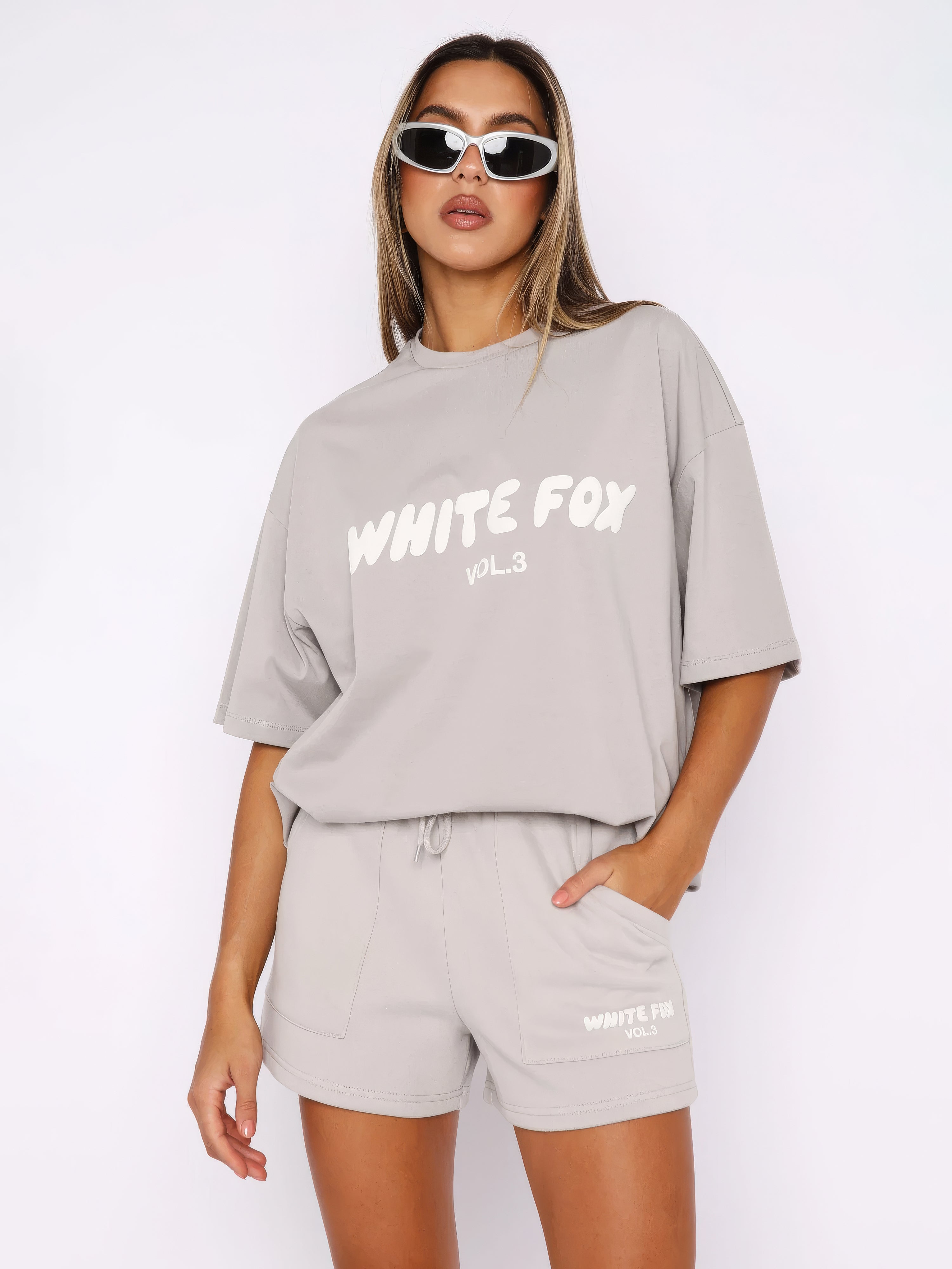 White Fox Oversized T-Shirt Set