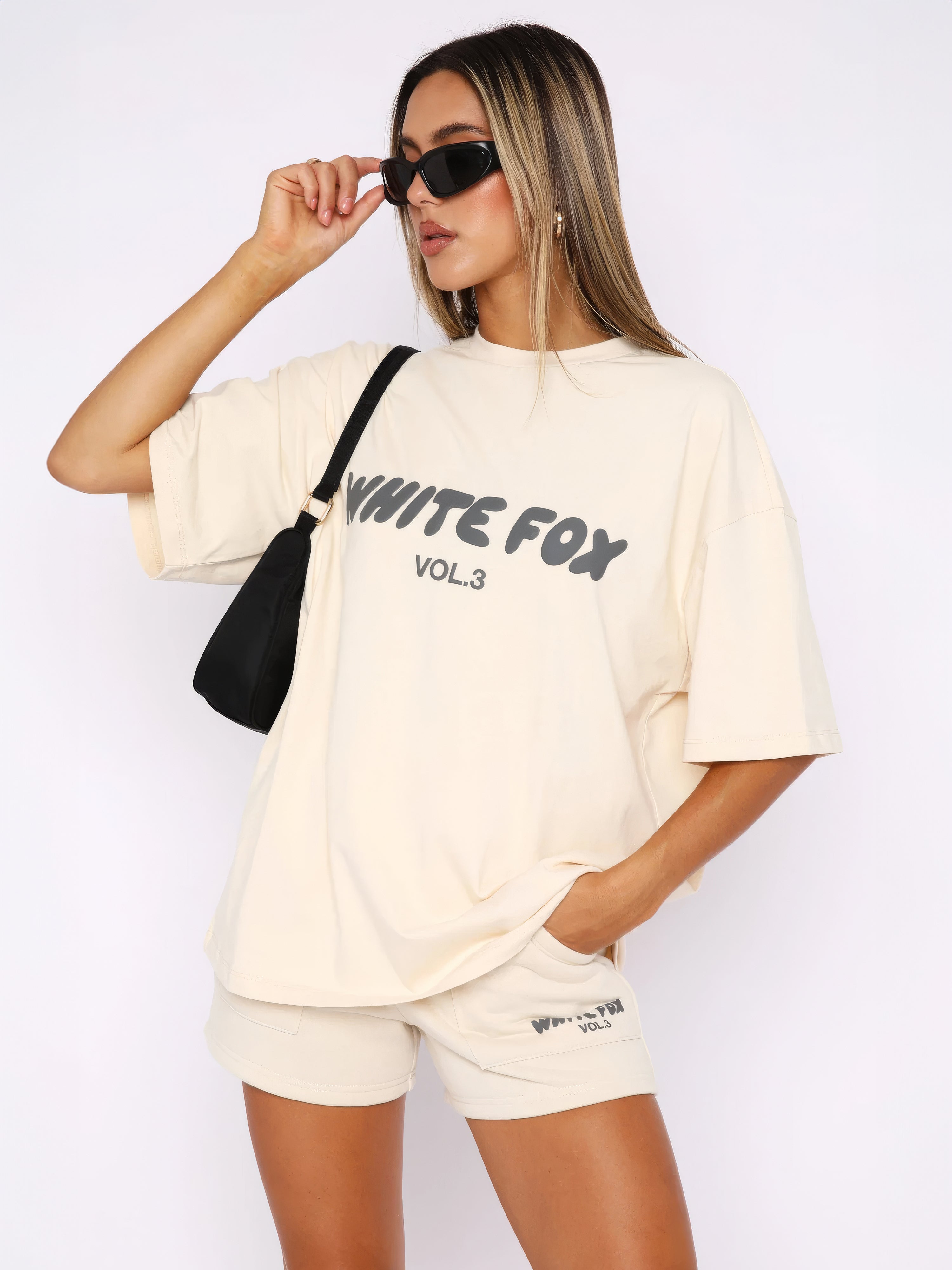 White Fox Oversized T-Shirt Set