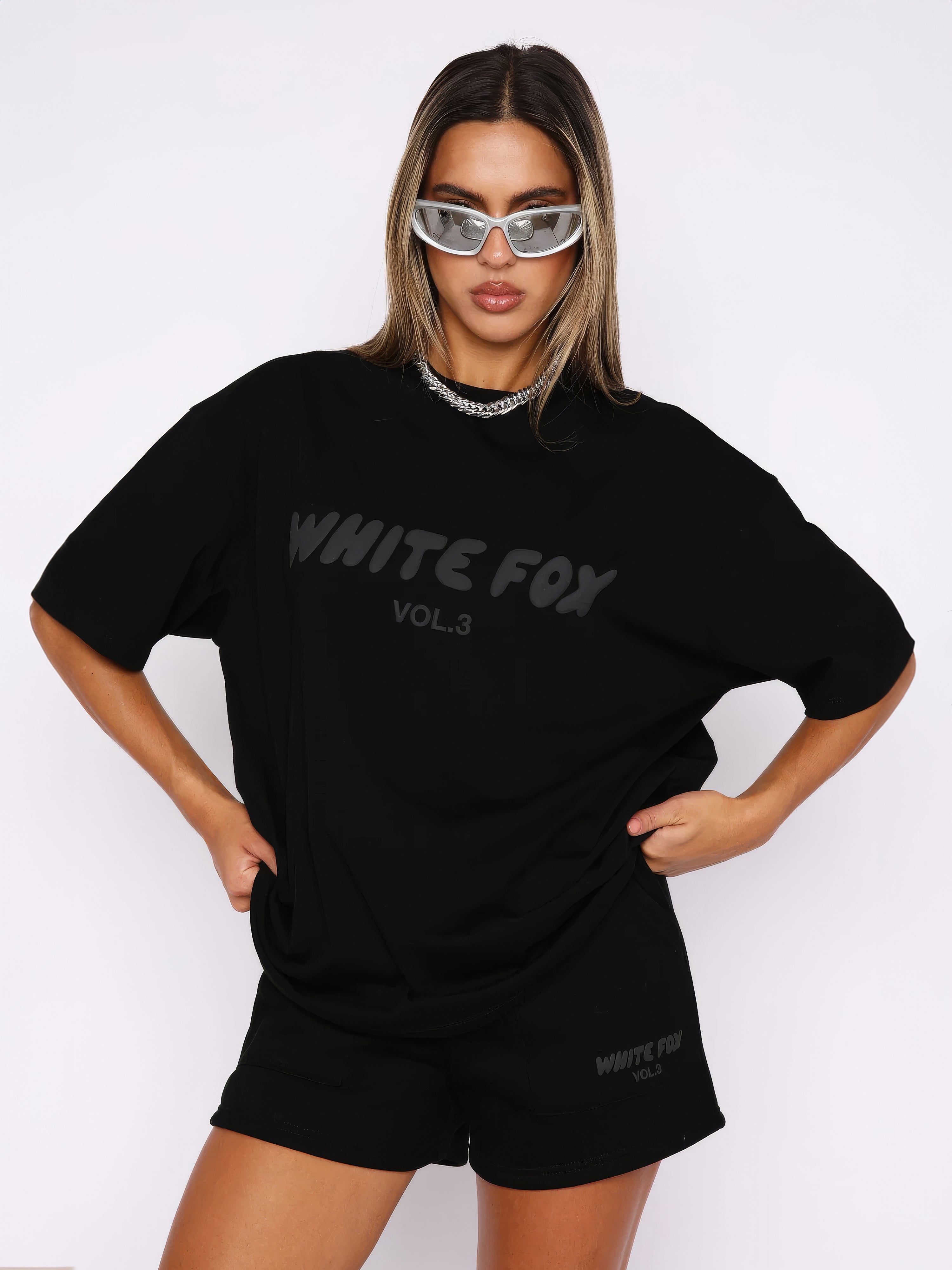 White Fox Oversized T-Shirt Set
