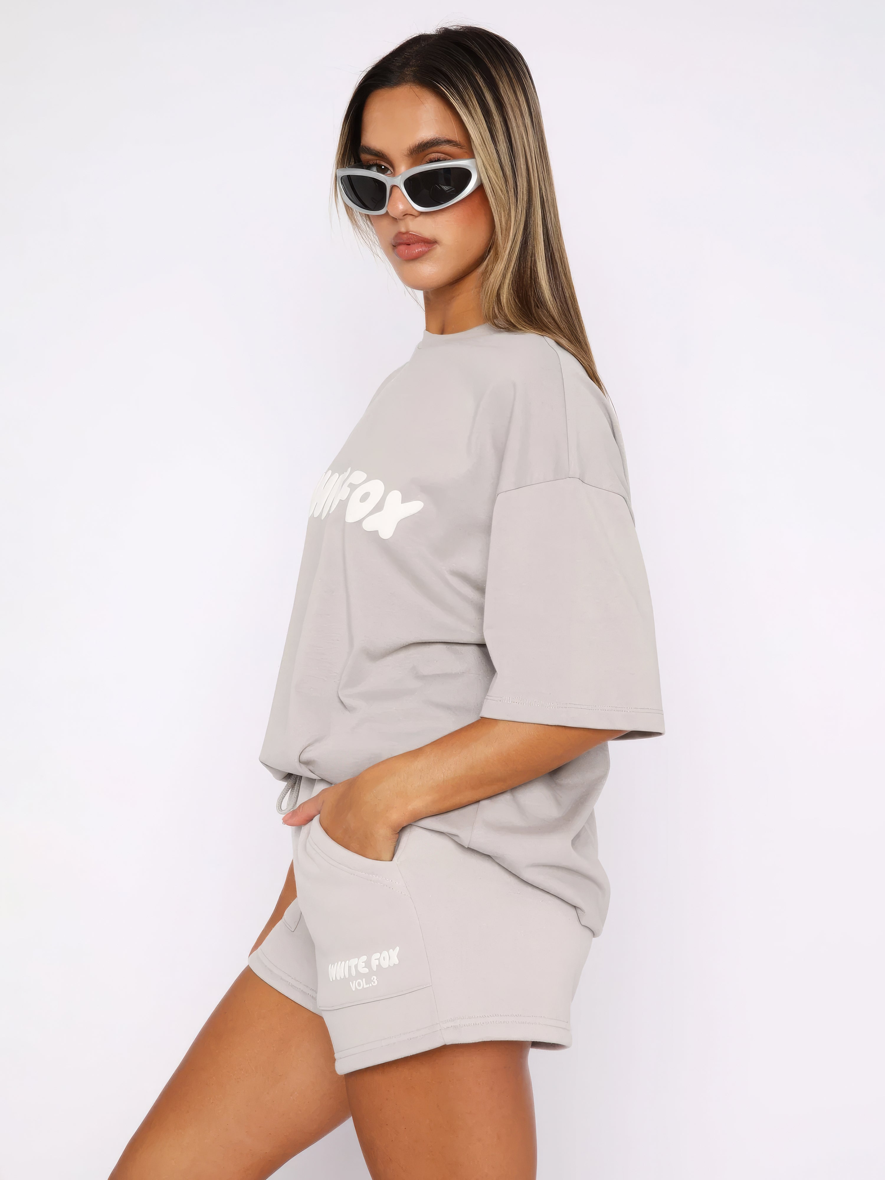 White Fox Oversized T-Shirt Set