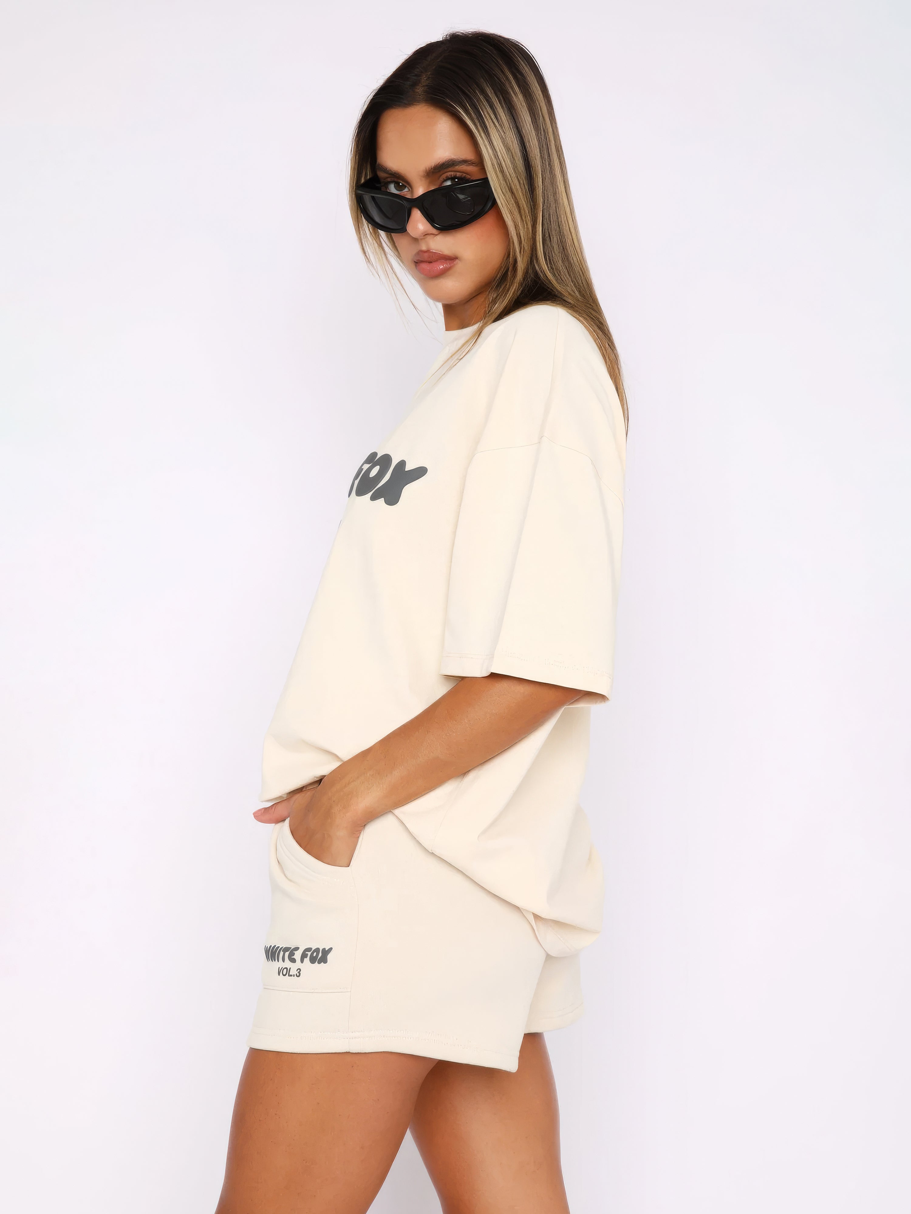 White Fox Oversized T-Shirt Set