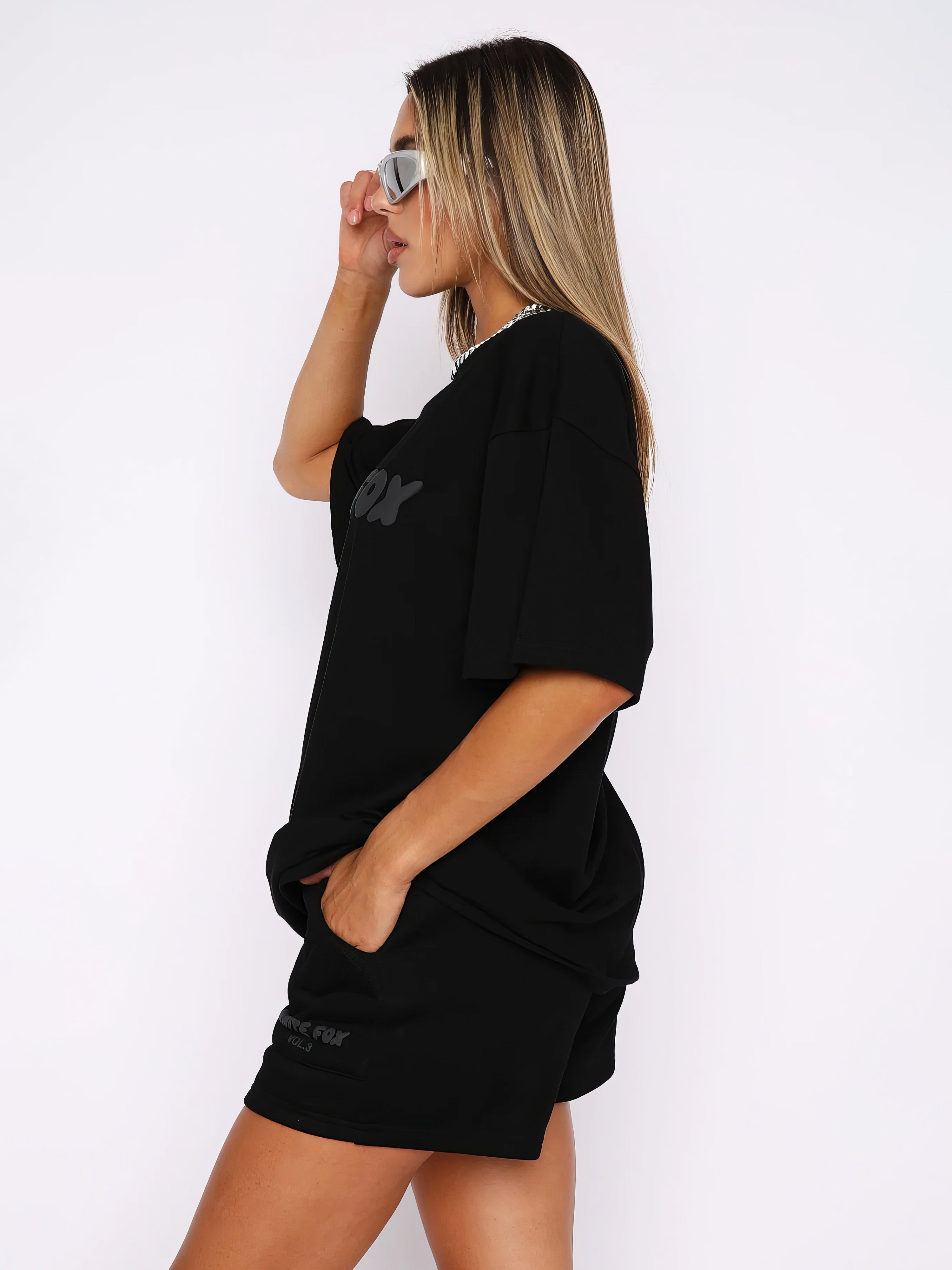 White Fox Oversized T-Shirt Set