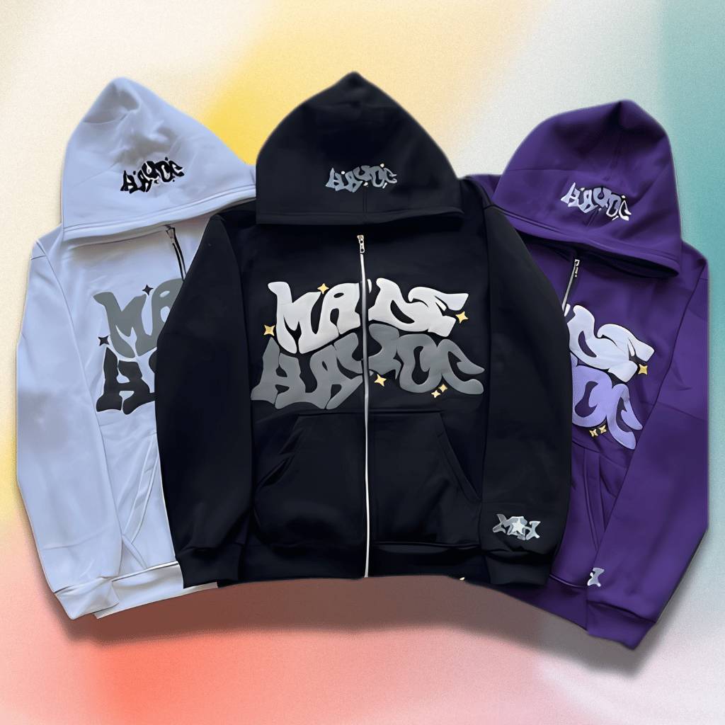 Unisex Hoodie met Graffiti-Print – Streetwear in Trendkleuren