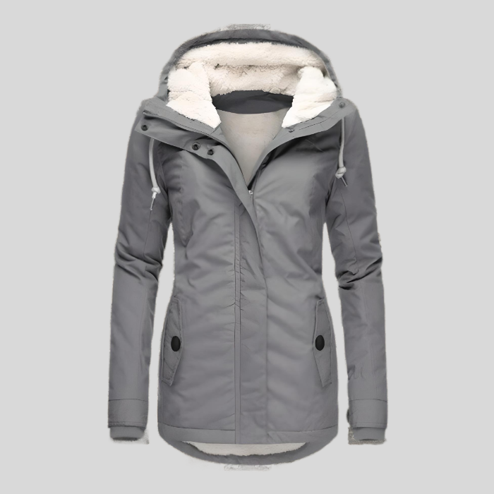 Lina Dames Winterjas - Warme Jas met Sherpa Voering en Capuchon