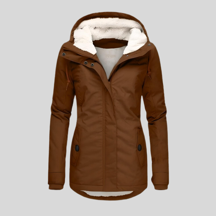 Lina Dames Winterjas - Warme Jas met Sherpa Voering en Capuchon