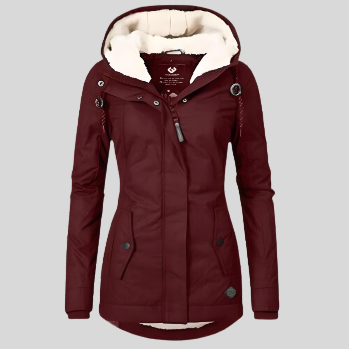 Lina Dames Winterjas - Warme Jas met Sherpa Voering en Capuchon