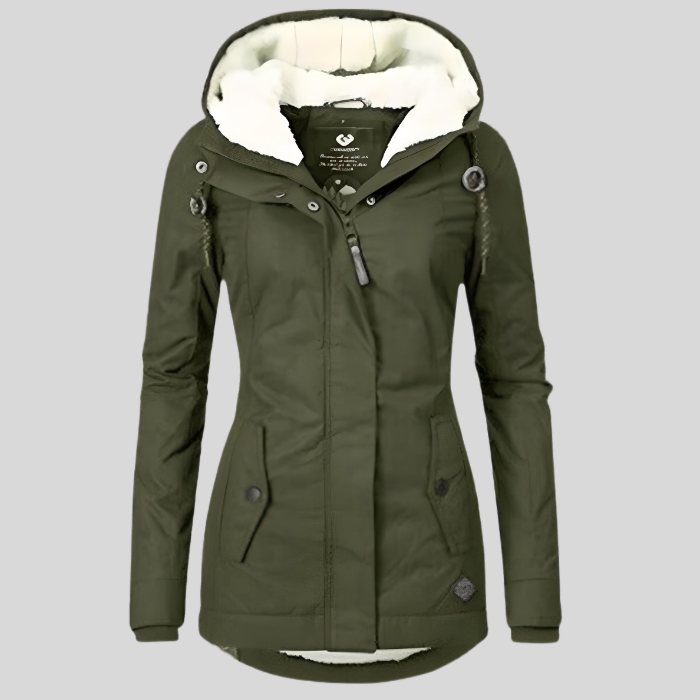 Lina Dames Winterjas - Warme Jas met Sherpa Voering en Capuchon