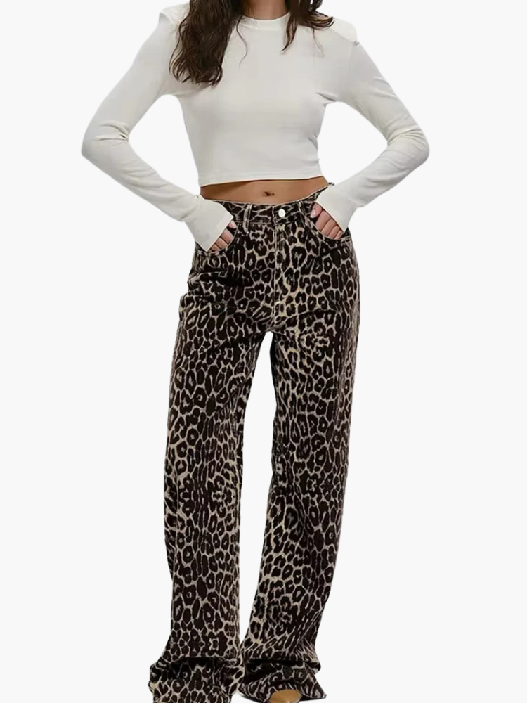 Leopard | Denim Straight Jeans