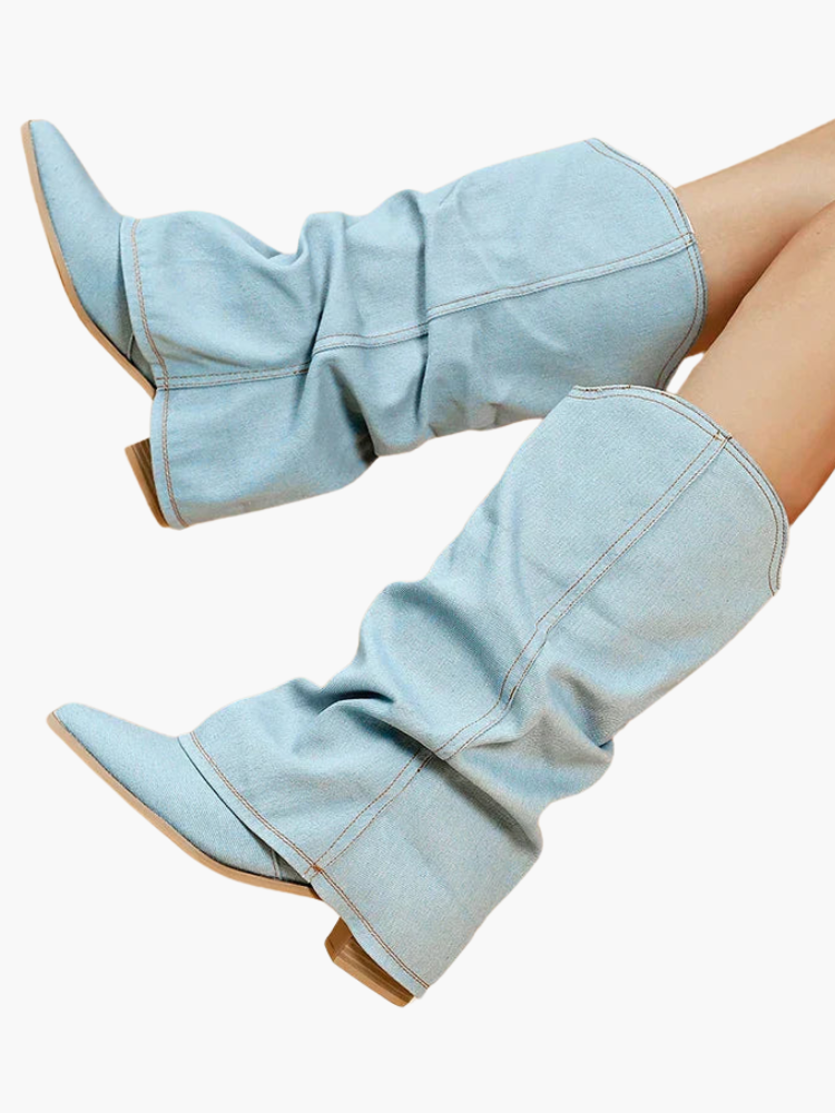 FENNA | Denim knielaarzen