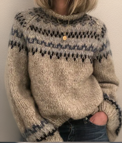 Lana Gebreide Noorse Trui – Warm, Comfortabel en Stijlvol