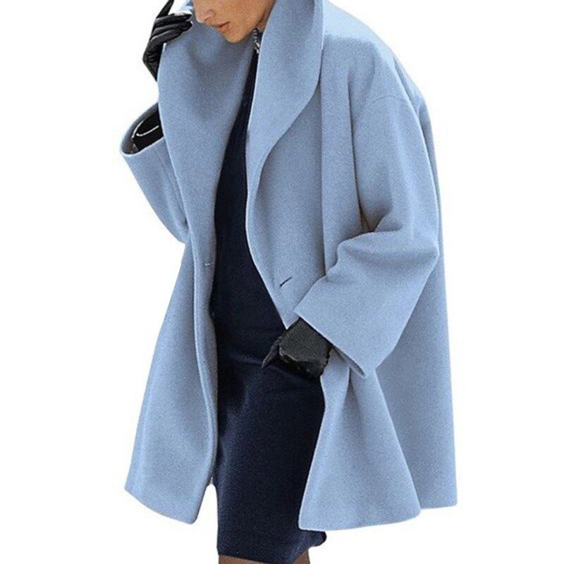 Sophia Dames Oversized Mantel - Elegante Lange Jas in Stijlvolle Rode Tint