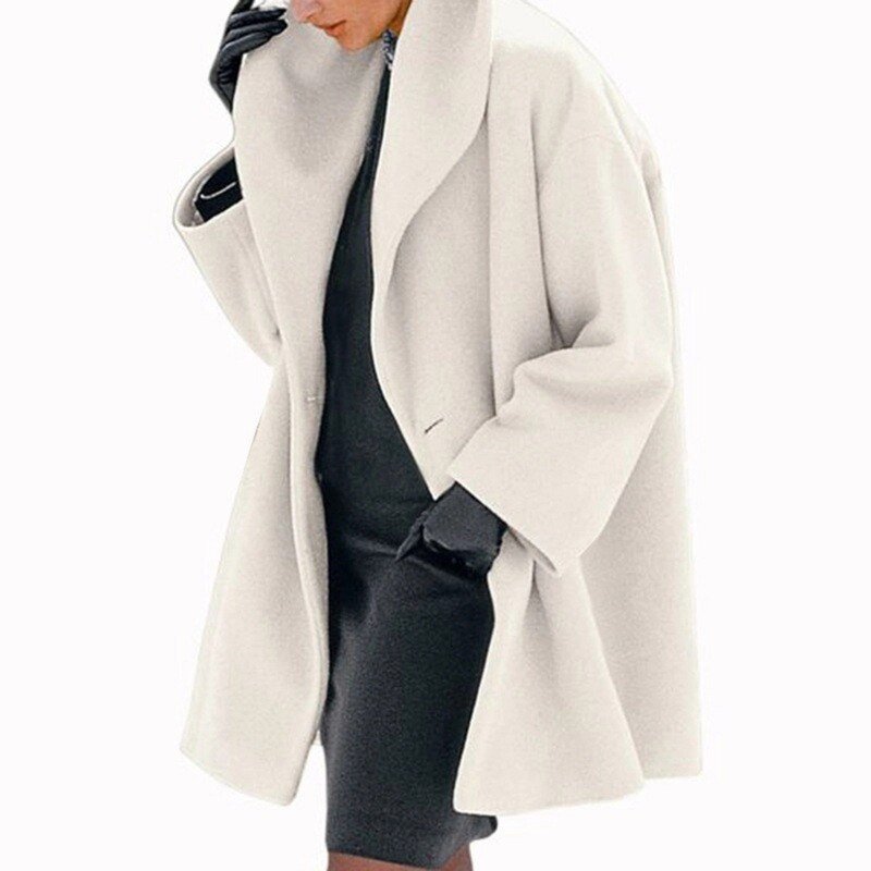 Sophia Dames Oversized Mantel - Elegante Lange Jas in Stijlvolle Rode Tint
