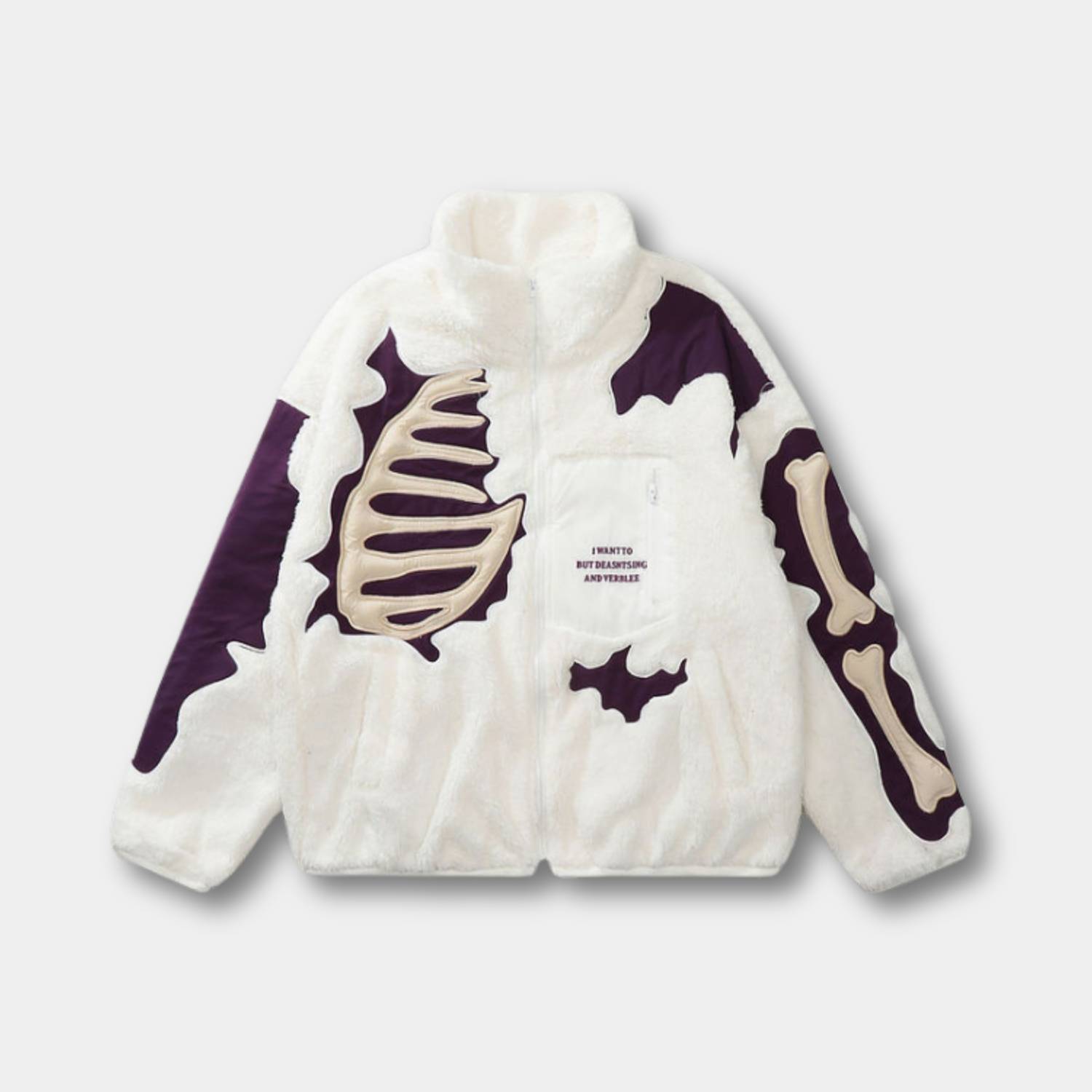 Unisex Skeleton Fleece Jacket – Unieke Streetwear voor een Stoere Look