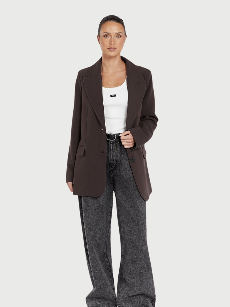 MILA| DARK CHOCOLATE BLAZER