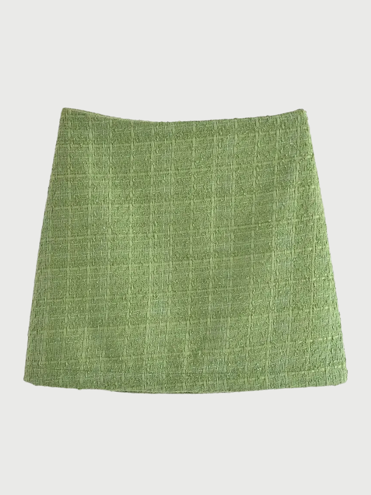 BELLA | Groene tweed set met hartjes knopen