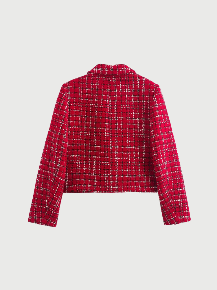 MAYA | Rode Tweed Blazer en Rok Set
