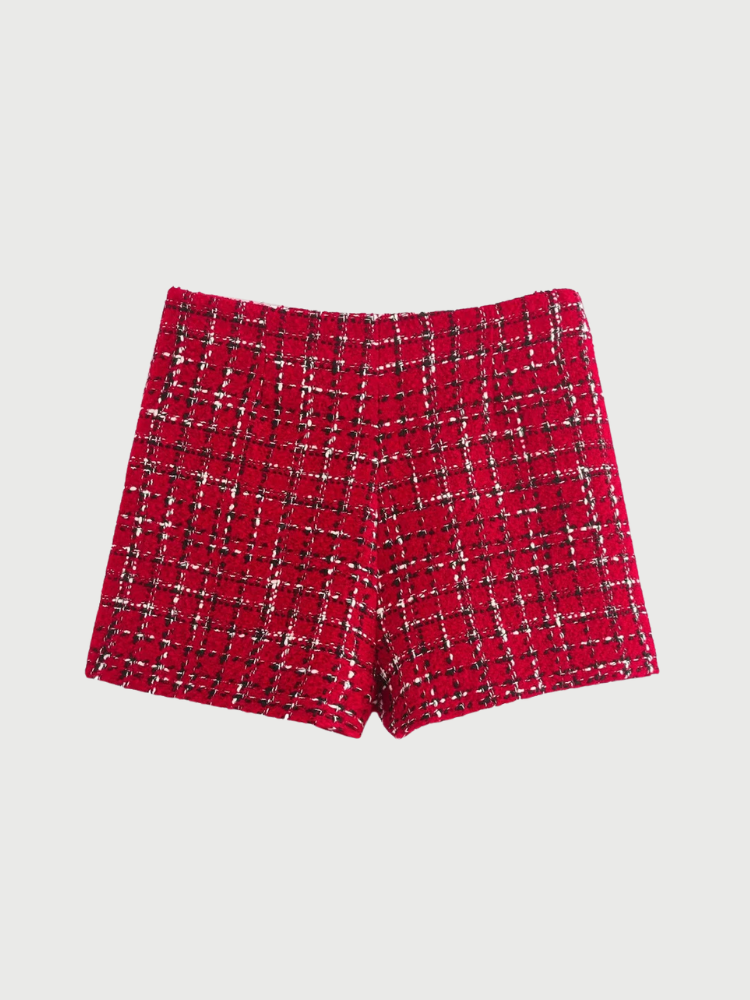 MAYA | Rode Tweed Blazer en Rok Set